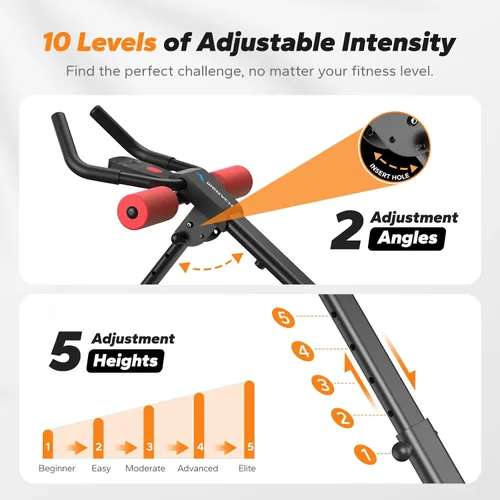 Vista 3 de MERACH Ab Machine, Ab Workout Equipment, Adjustable Ab Trainer Machine Foldable Abdominal Trainer for Stomach Workout with LCD Monitor at Home Gym