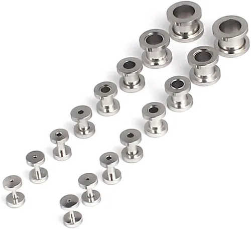 Vista 8 de Ruifan kit de 16 expansores de acero quirúrgico, 8 pares, 14 g - 00 g (1.6 mm-10 mm)