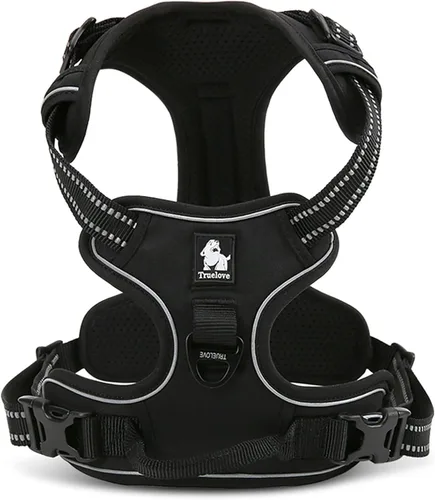 Vista 4 de TRUE LOVE - Arnés de perro ajustable, sin tirones, reflectante, para mascotas con control cómodo y colores brillantes TLH5651 (Negro, XS)