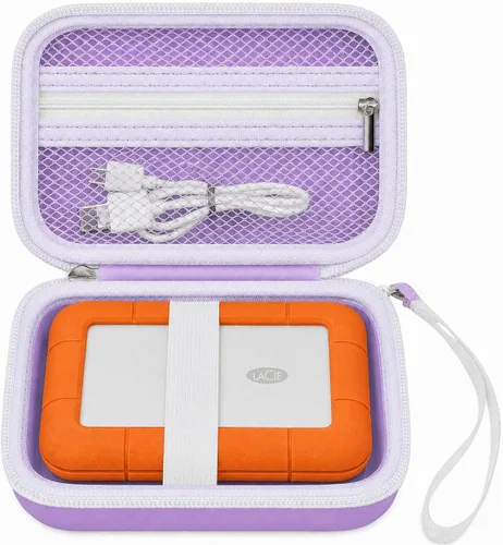 Vista 9 de Estuche para disco duro LaCie Rugged Mini USB-C 1TB-5TB, almacenamiento de Rosa