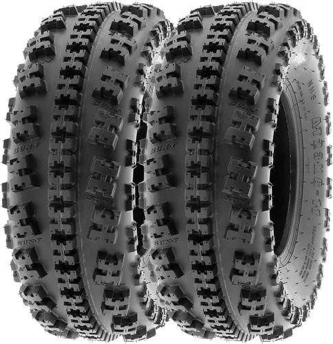 Vista 2 de SunF - Juego de 4 neumáticos de repuesto de 6 pliegues para bicicleta de carrera, todoterreno, cuatrimoto, cuatriciclo, 22 x 7-10 y 22 x 10-10, sin
