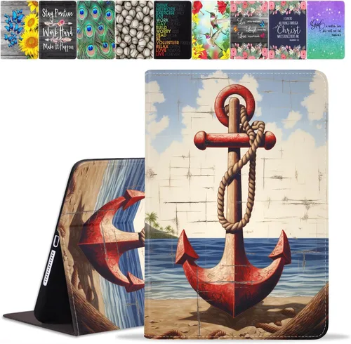 Vista 15 de Funda para Samsung Galaxy Tab A8 de 10.5 pulgadas (SM-X200/X205/X207), funda de piel sintética premium con función de encendido automático