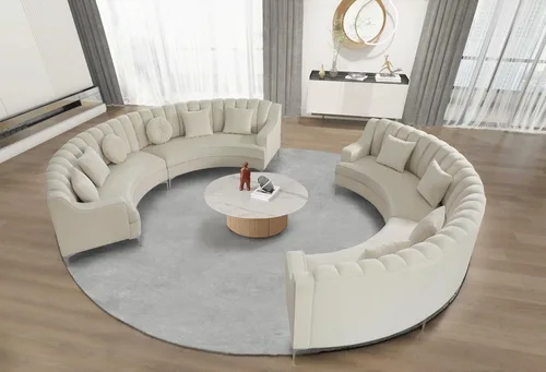 Vista 10 de Legend Vansen L - Sofá de terciopelo semicírculo de 141.34 pulgadas, sofá modular curvado de gran tamaño para sala de estar, oficina, apartamento