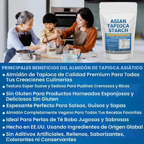 Vista 6 de Harina de tapioca para hornear – Polvo de almidón de tapioca bolsa de polietileno resellable de 2.5 libras – Sin OMG, sin gluten, vegano, kosher, a