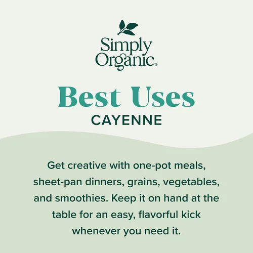 Vista 6 de Simply Organic Pimienta de Cayena, 2.89 onzas, pimientos de cayena puros orgánicos, sin OMG, certificado Kosher