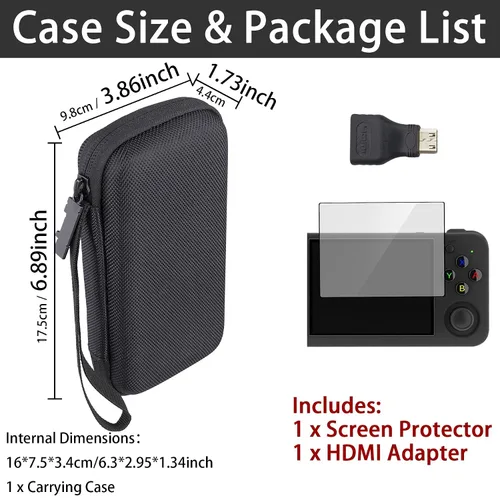 Vista 3 de khanka Hard Travel Case Replacement for RG35XX H Retro Handheld Game Console,3.5 Inch IPS Screen Linux System,(Case Only + One Screen Protector +