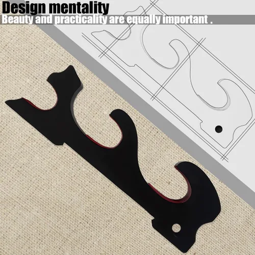 Vista 4 de Soporte de espada de 3 niveles, soporte de madera para katana, soporte de pared para espada samurái, soporte de pared para espada de cosplay, sable