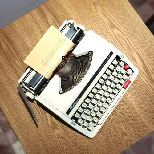 Vista 5 de Máquina de escribir vintage de uso normal, máquina de escribir inglesa, 1980 Nostalgia clásica portátil retro máquina de escribir manual, máquina