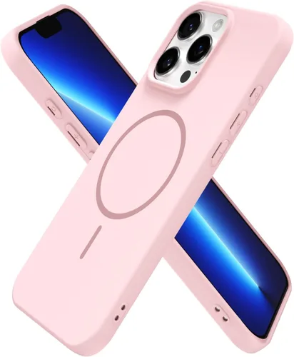 Vista 244 de Oakxco Funda de Silicona Mag Safe para iPhone 12 Pro Max, Funda Magnética Delgada y Fina Compatible con Carga Inalámbrica MagSafe, Bonita Funda