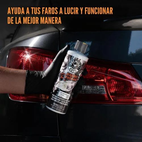 Vista 5 de Chemical Guys Kit de restauración de faros y cerámica, 16 Fl Oz (paquete de 1) All-in-one formula clears cloudy, yellowed headlights and leaves a