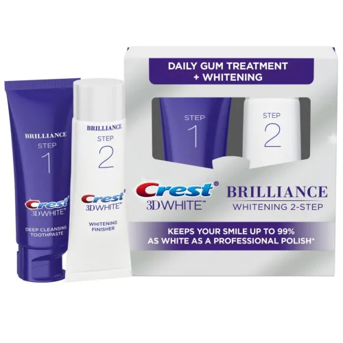 Vista 12 de Crest 3D White Brilliance - Kit de 2 pasos, pasta de dientes blanca Crest 3D, pasta de dientes de limpieza profunda (4 onzas) + gel blanqueador