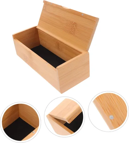 Vista 8 de SEWACC Caja decorativa para recuerdos, para manualidades, baúl de joyería, baratijas, organizador de baratijas, tapa de contenedor de madera