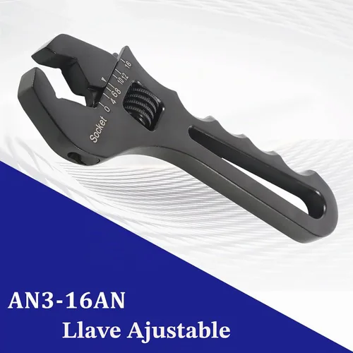 Vista 2 de AN3-16AN - Juego de herramientas de llave de montaje de aluminio ajustable para un extremo adaptador de montaje de manguera, color negro