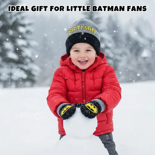 Vista 34 de DC Comics Conjunto de 2 pares de guantes o manoplas de invierno de Batman para niños (niños pequeños)
