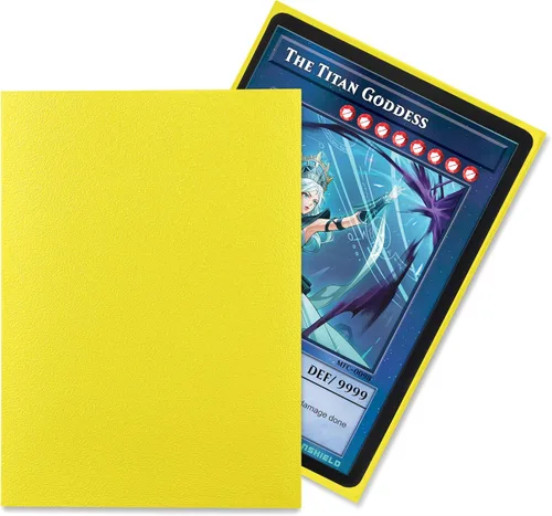 Vista 2 de TitanShield Pequeñas fundas japonesas para tarjetas, amarillas (150 mangas), se adapta a Yu-Gi-Oh Amarillo