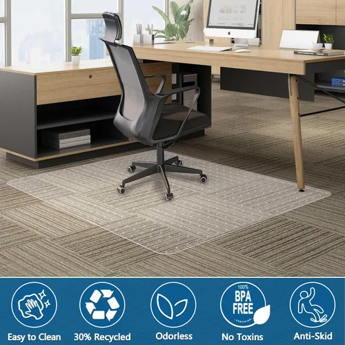 Vista 6 de Tapete para Silla de Oficina para Alfombra, 30" x 48" Tapete Protector de Alfombra de Pelo Bajo para Silla de Oficina, Tapetes de Oficina Bajo