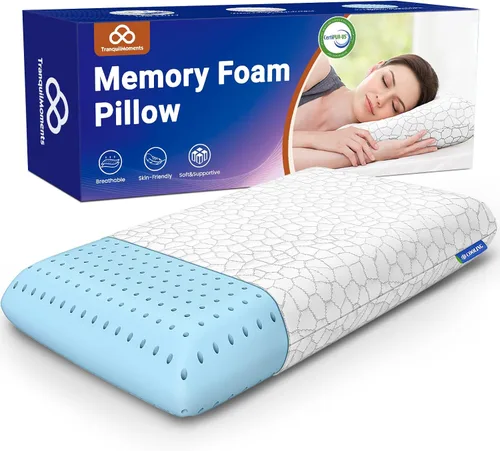 Vista 8 de Almohadas de espuma viscoelástica, almohada de cama para dormir de lado, espalda y boca abajo, almohada cervical para dormir con funda extraíble