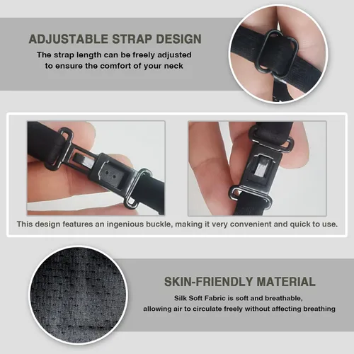 Vista 3 de Suministros de traqueotomía - Cubiertas de estoma para laringectomía correas ajustables cubren el cuello kits de cuidado de la tráquea