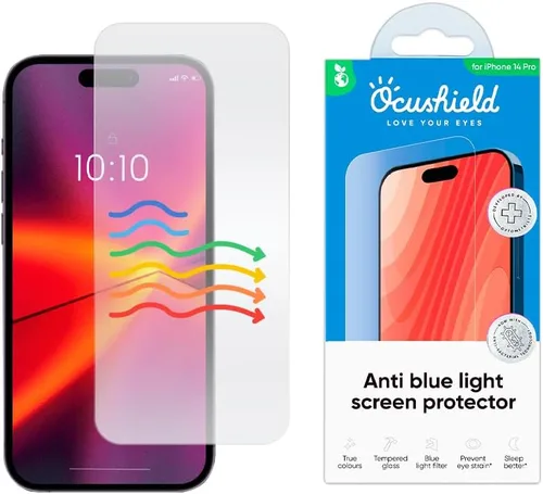 Vista 26 de Ocushield - Protector de pantalla de vidrio templado anti luz azul para iPhone 7 Plus iPhone 8 Plus - Protege tus ojos, reduce las migrañas