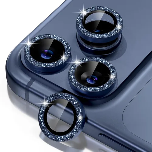 Vista 19 de Misea Compatible con iPhone 16 Pro/iPhone 16 Pro Max, protector de lente de cámara de vidrio templado Ultra-HD, protector de pantalla de anillo Negro