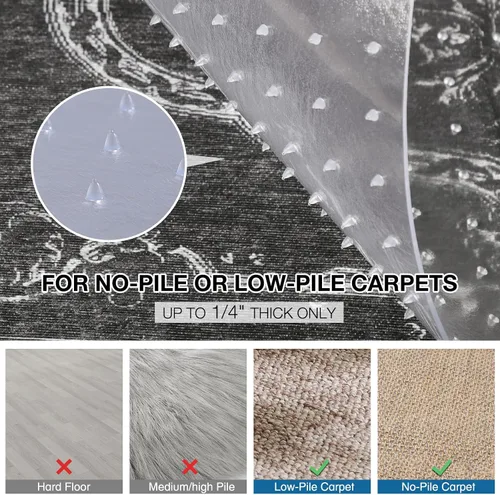 Vista 4 de Tapete para silla para alfombra, tapete para silla de escritorio de 46 x 60 pulgadas para suelos alfombrados, tapete de vinilo de oficina