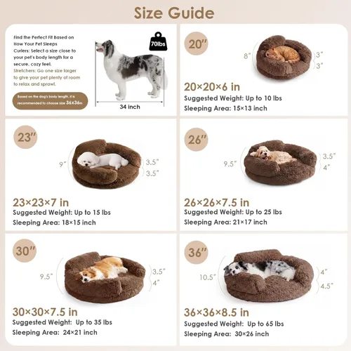 Vista 3 de EHEYCIGA Cama calmante de 20 pulgadas para perros pequeños y gatos, sofá Marrón