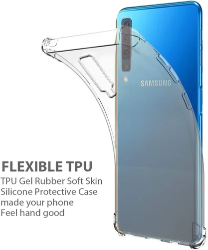 Vista 2 de Zeking Funda para Galaxy A9/A9S/A9 Star Pro 2018, silicona TPU flexible transparente con cuatro esquinas parachoques funda protectora compatible