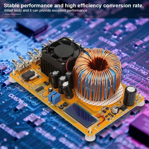 Vista 5 de YWBL-WH Módulo de fuente de alimentación Convertidor de alimentación DC-DC 8-40V a 0-32V 50A 800W Módulo reductor ajustable con ventilador disipador