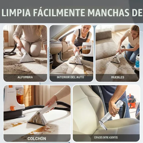 Vista 6 de Starrybot Máquina limpiadora de tapicería, extractor de manchas de mascotas Blanco