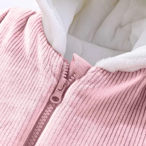 Vista 5 de Mameluco unisex con capucha para bebé recién nacido, diseño de panda de dibujos animados, para invierno, Navidad, cálido, con capucha