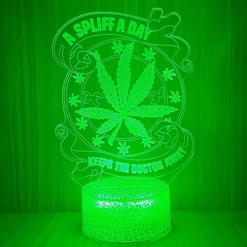 Vista 20 de 420 hojas 3D LED lámpara de mesa luz nocturna ilusión visual óptica decoración del hogar iluminación