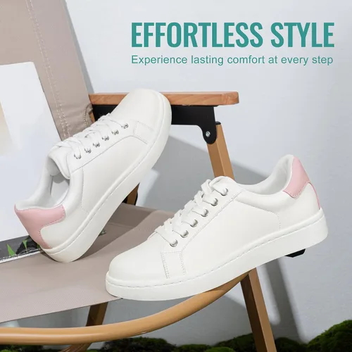 Vista 9 de Vepose - Zapatillas casual para mujer, con soporte para el arco, cómodas, de caña baja, con cordones, para caminar, elegantes, modelo 8003