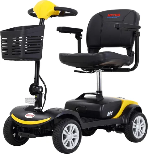 Vista 20 de Patinete de movilidad plegable de 4 ruedas – Scooter motorizado de capacidad de 300 libras para adultos, scooter médico eléctrico compacto