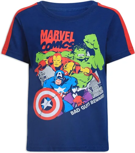 Vista 2 de Marvel Avengers Boys T-Shirt 3 Pack for Toddler and Little Kids GreyNavyRed