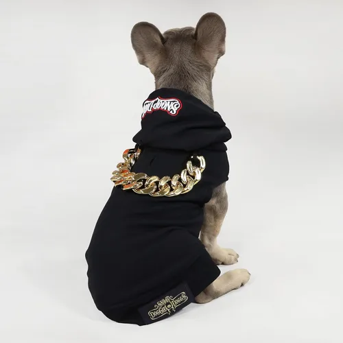 Vista 2 de Snoop Doggie Doggs Sudadera con capucha para mascotas de lujo, fuera de la cadena, pequeña