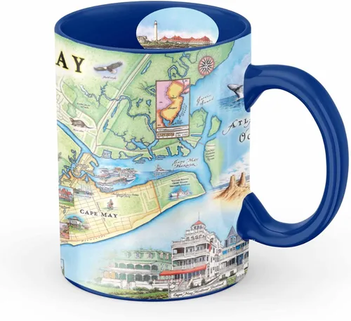 Vista 39 de Taza de cerámica con mapa de 1000 islas de Xplorer Maps (16oz) – Taza de café libre de BPA para bebidas frías y calientes – Perfecta para oficina
