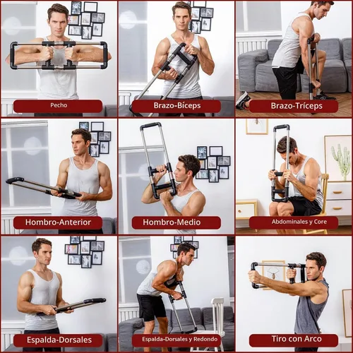 Vista 4 de GoFitness Push Down Bar - Chest Workout Equipment for Home Gym