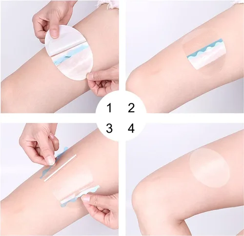 Vista 9 de Fdit 10pcs Thigh Anti Friction Pads, Transparent TPU Sweat Absorbing Body Care Patches Unisex Disposable Knee Calf Anti Friction Pads for Adults