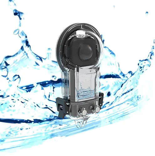 Vista 3 de Carcasa impermeable sellada para buceo para Insta360 X3 Cámara panorámica Funda protectora Shell con accesorios de montaje de soporte
