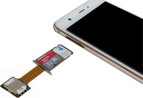 Vista 7 de Adaptador Dual SIM Nano SD (2 piezas) para Samsung Huawei Xiaomi Lenovo, extensor ultra delgado de oro SIM para teléfono inteligente Android