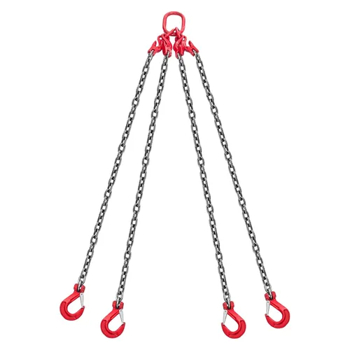 Vista 10 de VEVOR Eslinga de cadena, cadenas de elevación de 1/4 pulgada x 5 pies con ganchos, polipasto de cadena de motor G80, eslinga de elevación de 6600