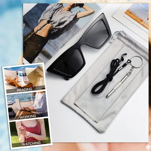 Vista 6 de Gafas de sol de lectura de gran tamaño para mujer, con protección UV completa de ojo de gato, 1.0, 1.25, 1.5, 1.75 a 4.0