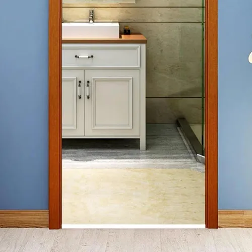 Vista 6 de Protector de presa de agua para umbral de ducha de 39 pulgadas: barrera impermeable de silicona autoadhesiva para borde de fregadero de cocina
