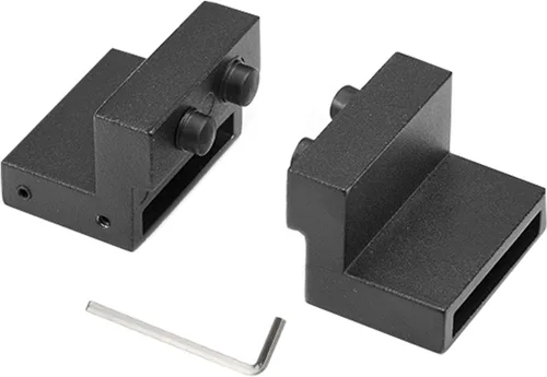 Vista 3 de CHENJIN Tope de rodillo de riel plano – Tope de puerta de granero de aleación de aluminio para puerta corredera – Negro, 1 juego, viene con llave