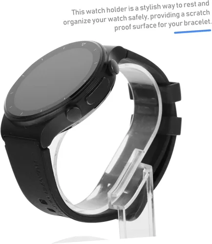 Vista 7 de Alipis 4 unids transparente titular de cristal joyería fina pulsera soporte de exhibición relojes para hombre relojes acrílico reloj acrílico