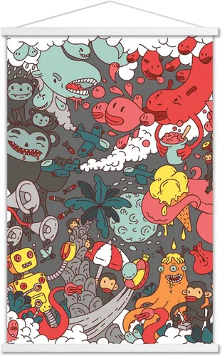 Vista 19 de Trends International Party Pooper - Póster de pared, 22.4 pulgadas de largo x 14.7 pulgadas, versión enmarcada en madera de granero Versión