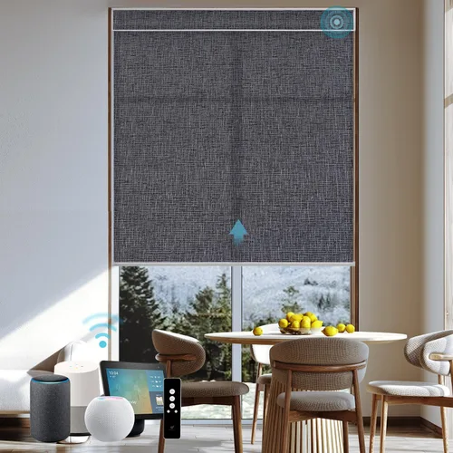 Vista 62 de SmartWings Persianas Motorizadas con Filtro de Luz, Compatible con Matter Thread Homekit Z-Wave Alexa Google, Persianas con 70% de Opacidad Safari