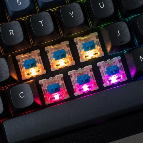 Vista 6 de Keychron Q2 - Versión de perilla de teclado mecánico con cable, 65% diseño QMKVIA macro programable con interruptor Gateron G Pro azul