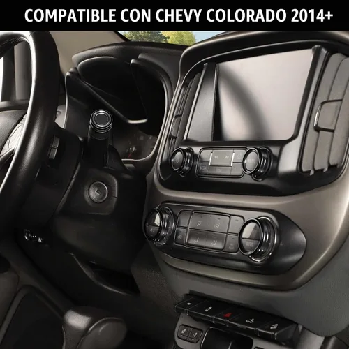 Vista 2 de Jimen Compatible con Chevrolet Colorado/GMC Canyon 2014-2022, 8 piezas de botón de CA de volumen de audio de consola central, intermitente e Negro
