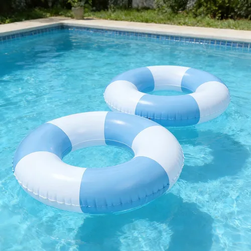 Vista 7 de 4 flotadores inflables para piscina, anillos de natación de 35 pulgadas, tubo interior grande, anillos de natación, tumbona de piscina, flotador